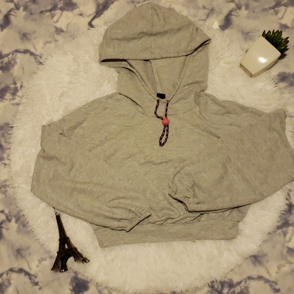 Grey cropped hoodie